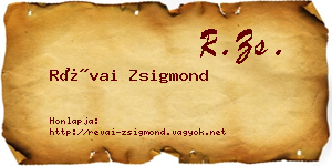 Révai Zsigmond névjegykártya